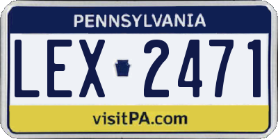 PA license plate LEX2471