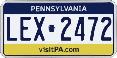 PA license plate LEX2472