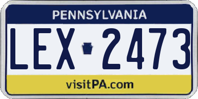 PA license plate LEX2473