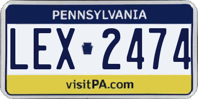 PA license plate LEX2474