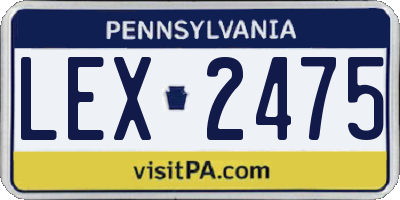 PA license plate LEX2475