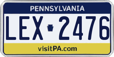 PA license plate LEX2476