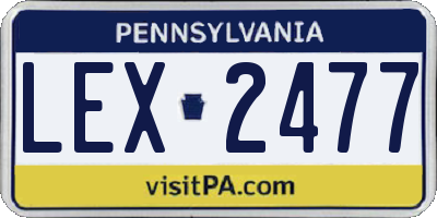 PA license plate LEX2477