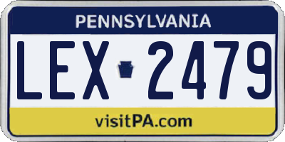 PA license plate LEX2479