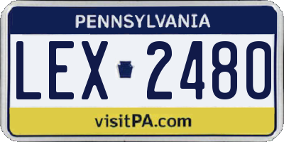 PA license plate LEX2480