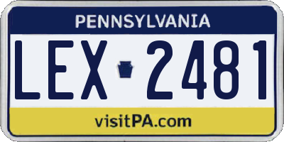 PA license plate LEX2481