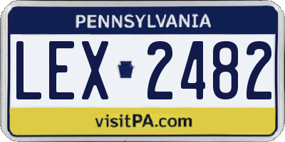 PA license plate LEX2482