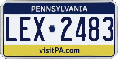 PA license plate LEX2483