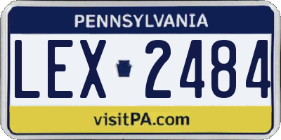 PA license plate LEX2484