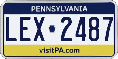 PA license plate LEX2487