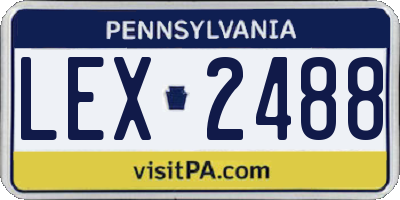 PA license plate LEX2488