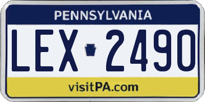 PA license plate LEX2490