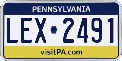 PA license plate LEX2491