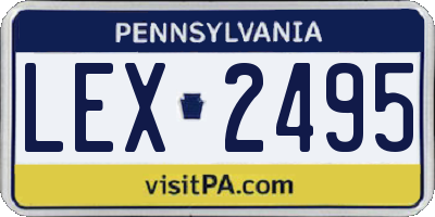 PA license plate LEX2495