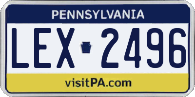 PA license plate LEX2496