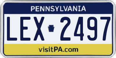 PA license plate LEX2497