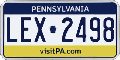 PA license plate LEX2498