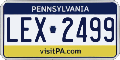 PA license plate LEX2499