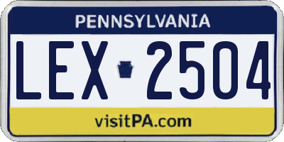 PA license plate LEX2504