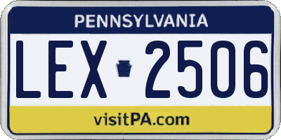 PA license plate LEX2506