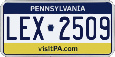 PA license plate LEX2509