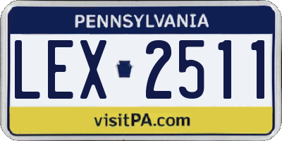 PA license plate LEX2511