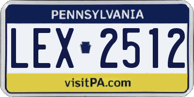 PA license plate LEX2512