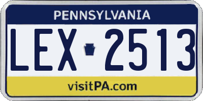 PA license plate LEX2513