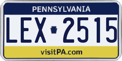 PA license plate LEX2515