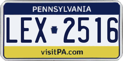 PA license plate LEX2516