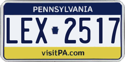PA license plate LEX2517