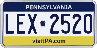 PA license plate LEX2520