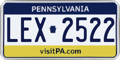 PA license plate LEX2522