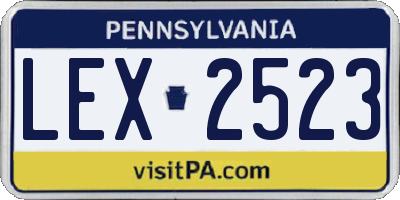 PA license plate LEX2523