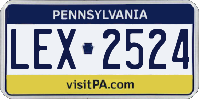 PA license plate LEX2524