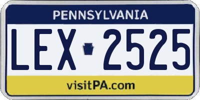 PA license plate LEX2525
