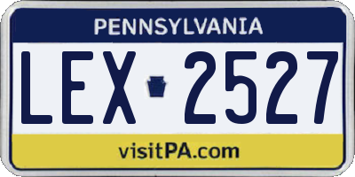 PA license plate LEX2527