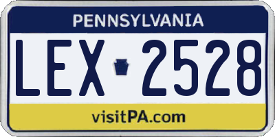 PA license plate LEX2528