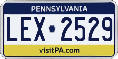 PA license plate LEX2529