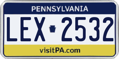 PA license plate LEX2532