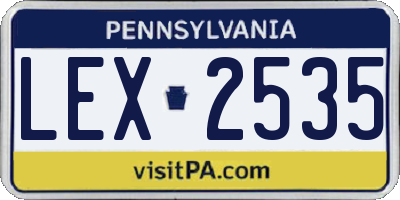 PA license plate LEX2535