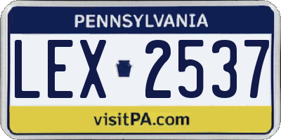 PA license plate LEX2537