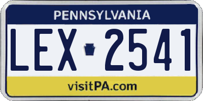 PA license plate LEX2541
