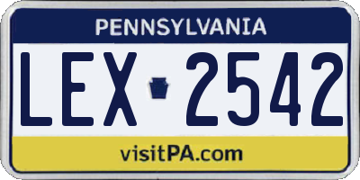 PA license plate LEX2542