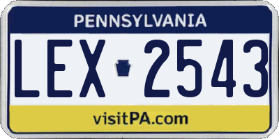 PA license plate LEX2543