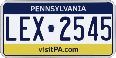 PA license plate LEX2545