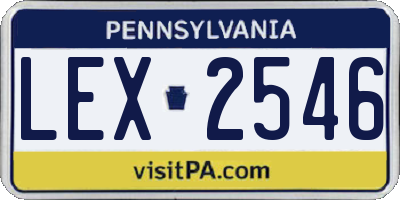 PA license plate LEX2546