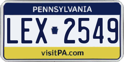 PA license plate LEX2549