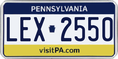 PA license plate LEX2550