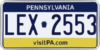PA license plate LEX2553